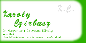 karoly czirbusz business card